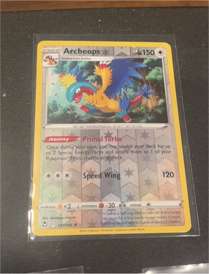 2023 Pokémon Sword & Shield Silver Tempest #147 Archeops — front
