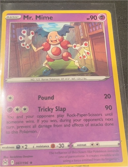 2022 Pokémon Lost Origin #067 Mr. Mime — front