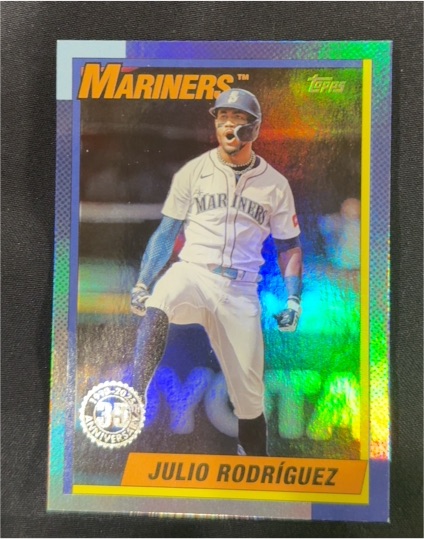 2025 Topps Update #U90-3 Julio Rodríguez 1990 Topps Baseball 35th Anniversary — front