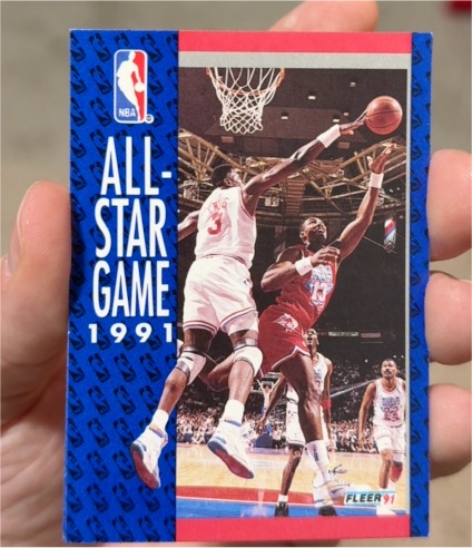 1991 Fleer #236 1991 All-Star Game Unstoppable Force vs. Unbeatable Man — front