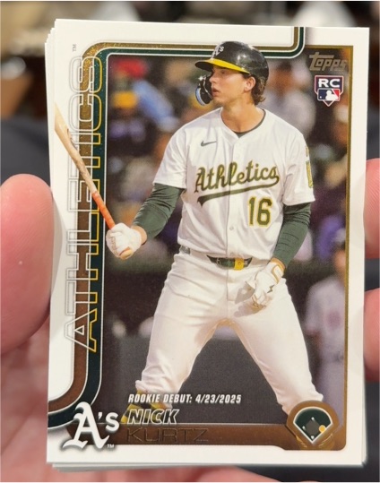 2025 Topps Update #US197 Nick Kurtz Rookie Debut Athletics — front