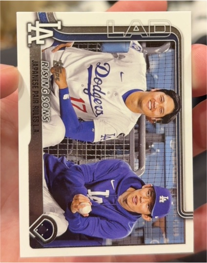 2025 Topps Update #US269 Rising Sons Shohei Ohtani / Roki Sasaki — front