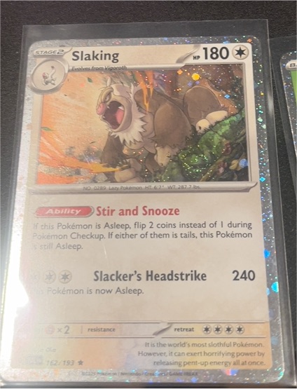 2023 Pokémon TCG Paldea Evolved #162 Slaking Cosmos Holo — front