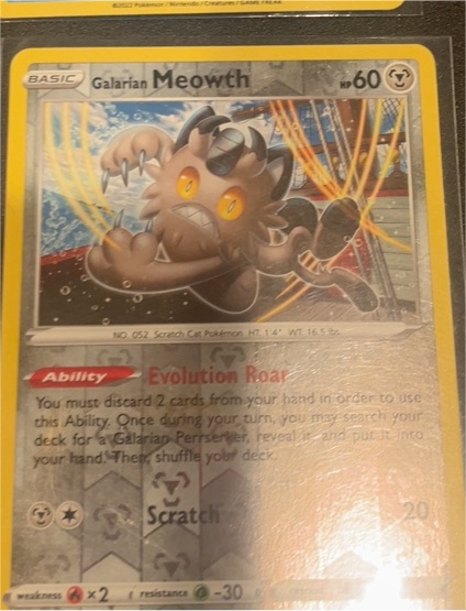 2020 Pokémon Sword & Shield Rebel Clash #126 Galarian Meowth — front
