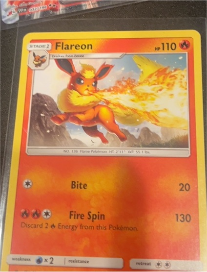2018 Pokémon SM186 Flareon — front