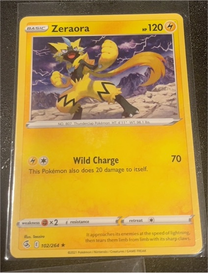 2022 Pokémon Fusion Strike #102 Zeraora — front