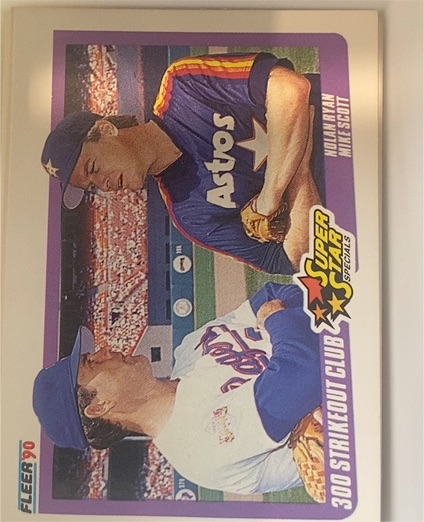 1990 Fleer #636 Nolan Ryan / Mike Scott — front