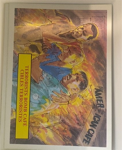 1988 Dart Vietnam Fact Cards #26 Terrorists Bomb Cafe — front