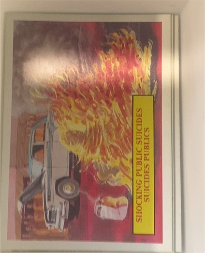 1988 Dart Vietnam Fact Cards #17 Shocking Public Suicides — front
