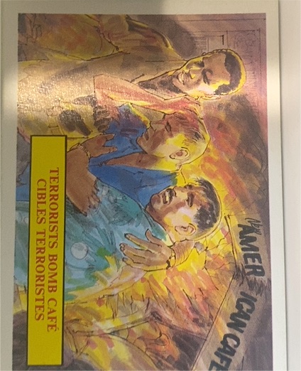1988 Dart Flipcards Vietnam Facts Series I #26 Terrorist Bomb Cafe Saigon — front