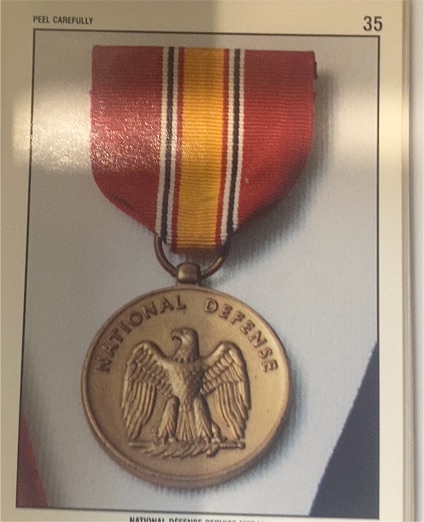 1991 Topps Desert Storm Stickers #35 National Defense Service Medal — front