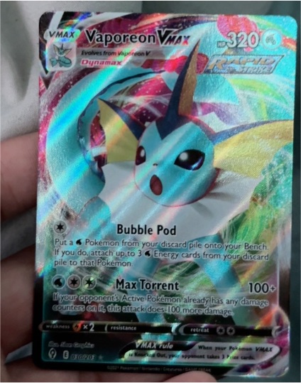 2021 Pokémon Sword & Shield Evolving Skies #030 Vaporeon VMAX — front