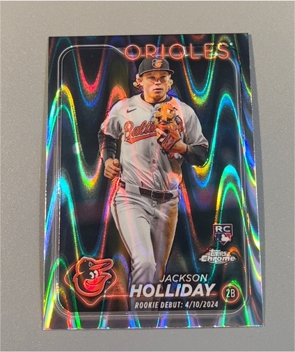 2024 Topps Chrome Update #US97 Jackson Holliday Rookie Debut — front