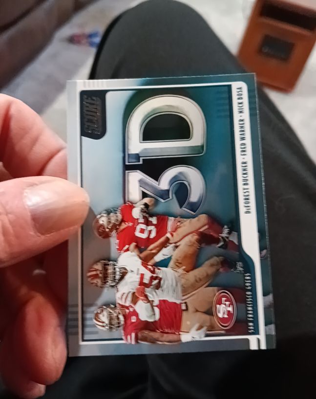 2020 Score 3D #3D-NFD DeForest Buckner/Fred Warner/Nick Bosa San Francisco 49ers — front