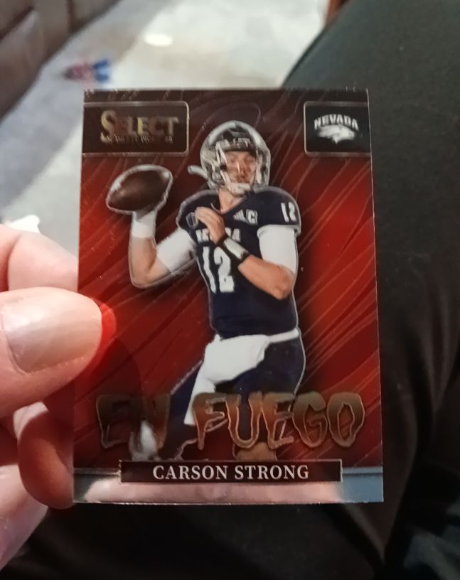 2022 Panini Select Draft Picks #EN-CS Carson Strong En Fuego Silver Prizm — front