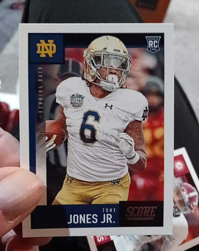 2020 Panini Score #395 Tony Jones Jr. Rookie RC Notre Dame Fighting Irish — front
