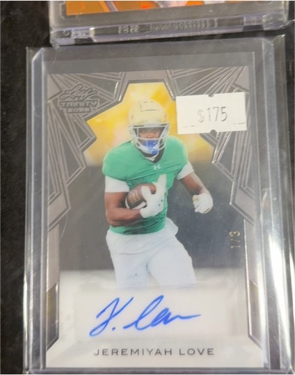2025 Leaf Trinity #1/3 Jeremiyah Love — front