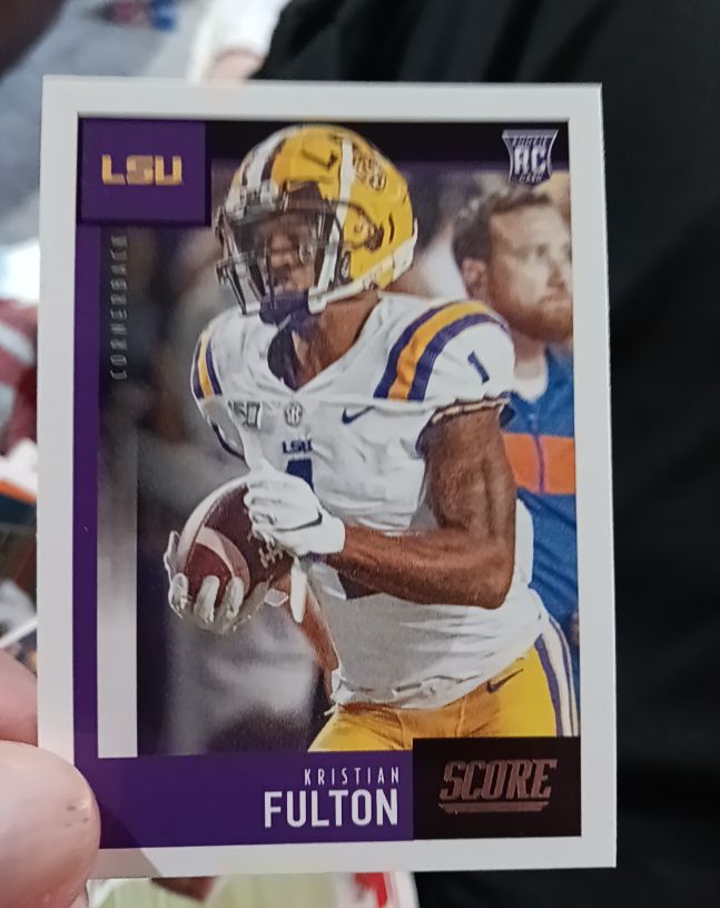 2020 Panini Score #334 Kristian Fulton Rookie LSU Tigers — front
