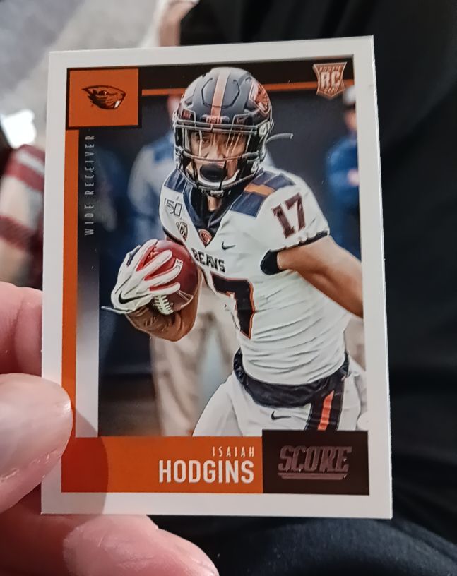 2020 Panini Score #425 Isaiah Hodgins — front