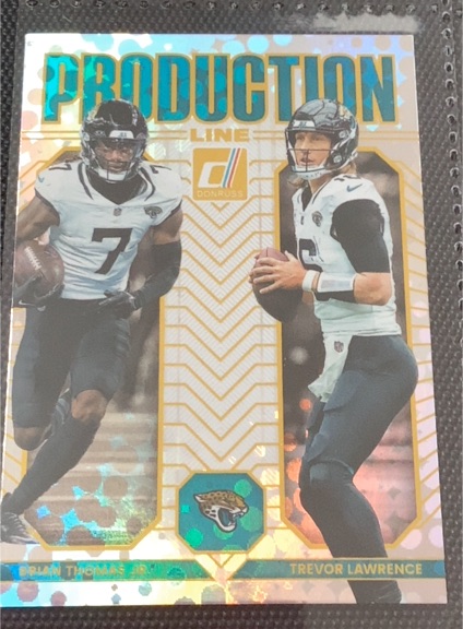 2025 Donruss #5 Brian Thomas Jr. / Trevor Lawrence Production Line — front