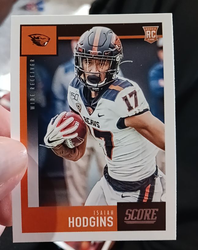 2020 Panini Score #425 Isaiah Hodgins — front