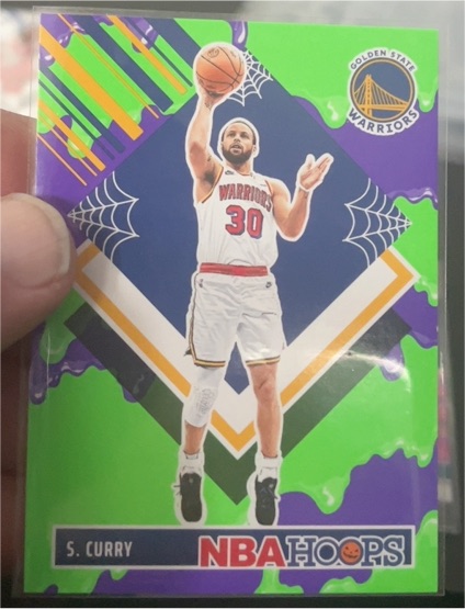 2024-25 Panini Haunted Hoops #283 Stephen Curry Tribute Green Slime — front