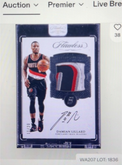 2016 Panini Flawless #DP-DL Damian Lillard — front