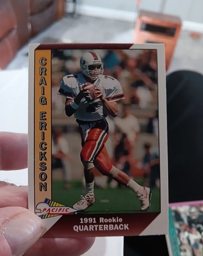1991 Pacific # Quarterback Craig Erickson — front
