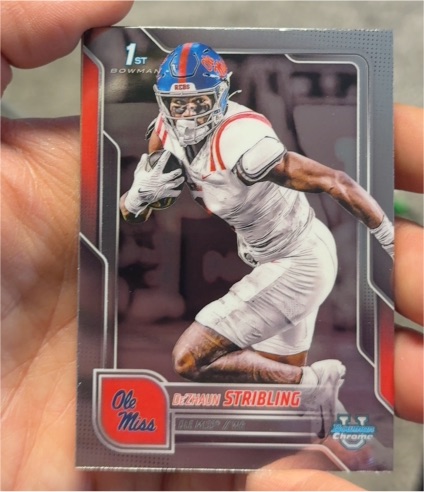 2025 Bowman University Chrome #182 De'Zhaun Stribling — front