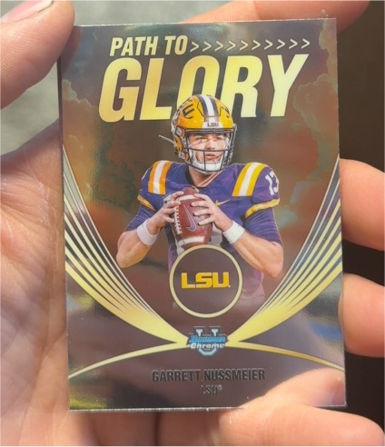 2025 Bowman University Chrome #PG-2 Garrett Nussmeier Path to Glory — front