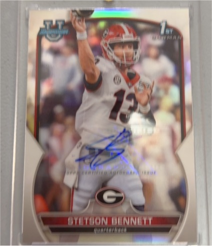 2022 Bowman University Chrome #39 Stetson Bennett — front