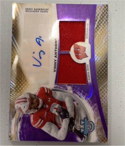 2025 Bowman U Best #DRA-VA Vinny Anthony II Dual Rookie Patch Auto — front