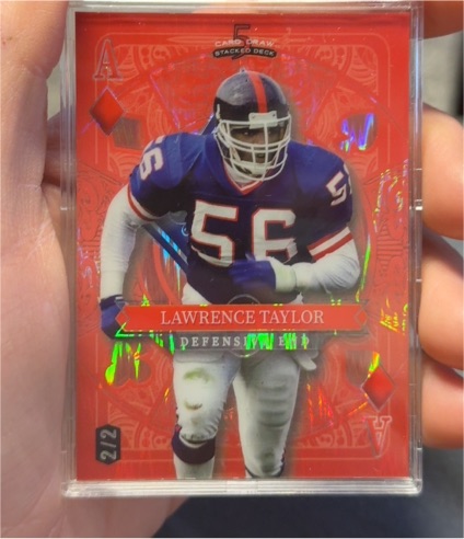 2024 Wildcard 5 Card Draw Stacked Deck Red Ten Of Diamonds Lawrence Taylor — front