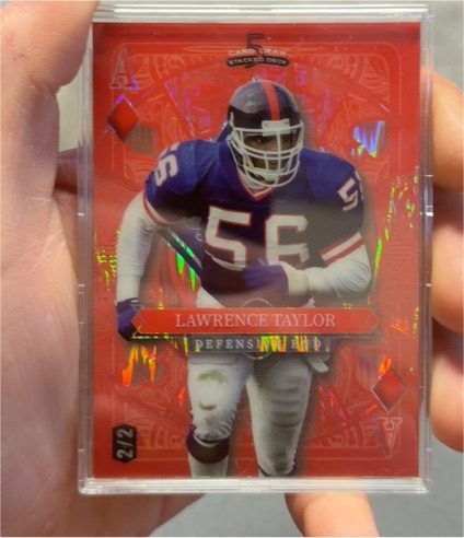 2024 Wild Card 5 Card Draw Stacked Deck Red Ten Of Diamonds Lawrence Taylor — front
