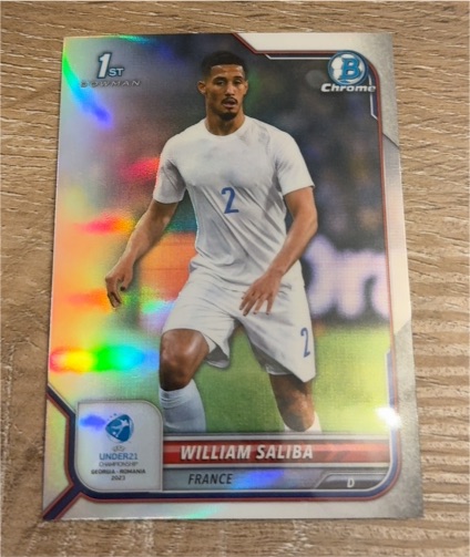 2022 Bowman Chrome Road to UEFA Under21 Championship #55 William Saliba — front
