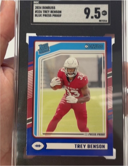 2024 Donruss #326 Trey Benson Blue Press Proof — front