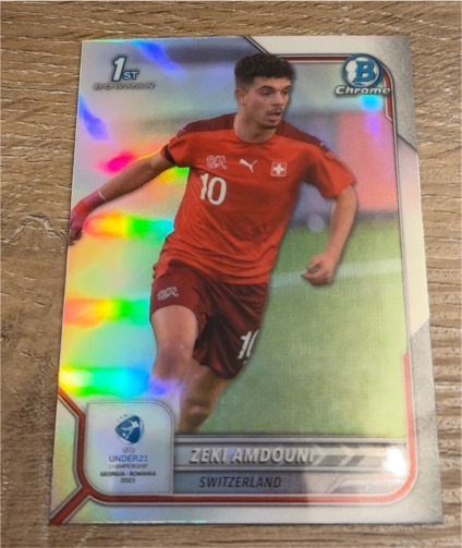 2022 Bowman Chrome Road to UEFA Under 21 #42 Zeki Amdouni — front