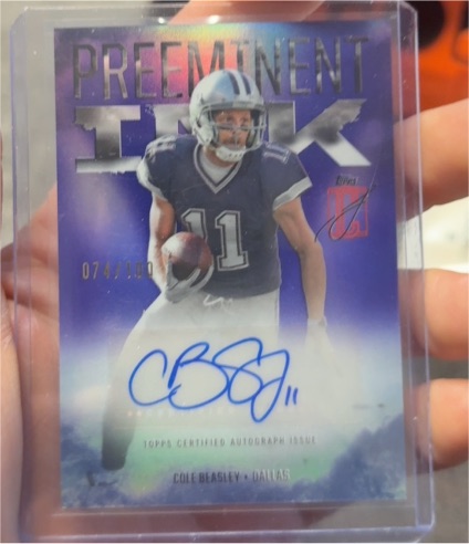 2024 Topps Signature Class #PI-CB Cole Beasley — front