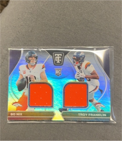 2024 Panini Totally Certified #RDS-DEN Bo Nix & Troy Franklin — front