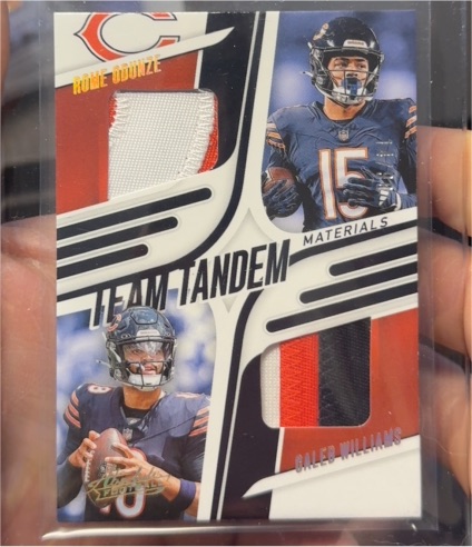 2025 Panini Absolute Team Tandem Materials #TTM-CHI Rome Odunze Caleb Williams — front
