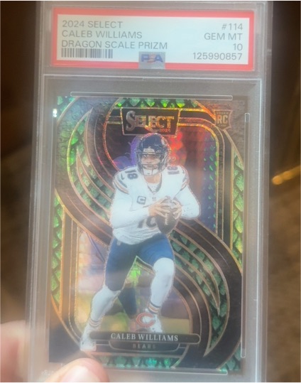2024 Panini Select #114 Caleb Williams Dragon Scale Prizm — front
