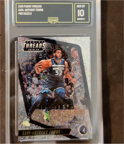 2018 Panini Threads #90 Karl-Anthony Towns Dazzle — front