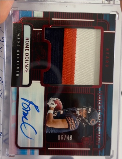 2024 Panini One Franchise Future Fabric Autographs Rome Odunze — front