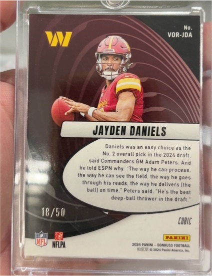 2024 Panini Donruss Football Vortex #VOR-JDA Jayden Daniels — front