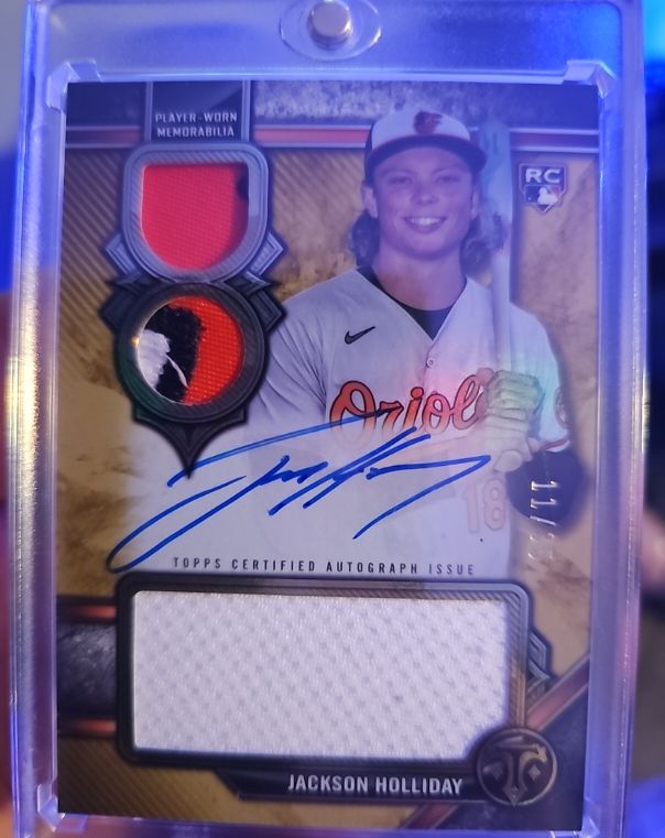 2024 Topps Triple Threads Rookie Auto Relics #RAR-JH Jackson Holliday — front