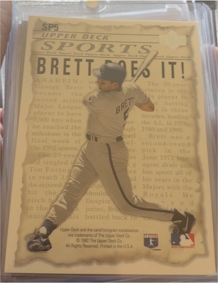 1992 Upper Deck #SP5 George Brett / Robin Yount — front