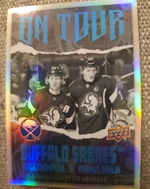 2024-25 Upper Deck On Tour #OT-25 Tage Thompson / Rasmus Dahlin Buffalo Sabres — front