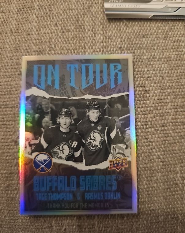 2024-25 Upper Deck #OT-25 Tage Thompson / Rasmus Dahlin On Tour — front