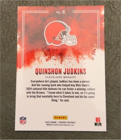 2025 Panini Phoenix Football #8 Quinshon Judkins — front