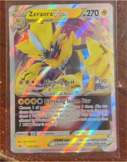 2023 Pokémon TCG Crown Zenith #055 Zeraora VSTAR — front